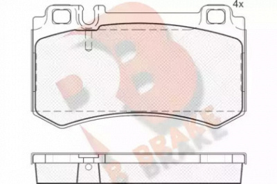 R BRAKE rb1680 -  Комплект тормозных колодок, дисковый тормоз